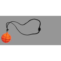 BASKETBALL FLASHING CHARM ON NON-FLASHING BLACK LANYARD (1 PIECE)