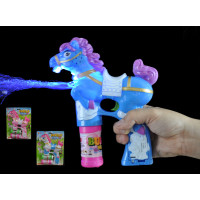 LED FLASHING PONY BUBBLE BLOWER ASSORTED PINK/PURPLE (1 PIECE)