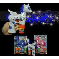 LED FLASHING UNICORN BUBBLE BLOWER ASSORTED WHITE/PINK/BLUE (1 PIECE)