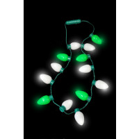 LARGE LED BULB NECKLACE GREEN/WHITE (1 PIECE)