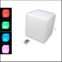 16" BIG LED CUBE LIGHT FURNITURE- END TABLE/STOOL MULTI-COLOR (1 PIECE)