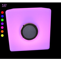 16" BIG LED CUBE WITH BLUETOOTH SPEAKER LIGHT FURNITURE- END TABLE/STOOL MULTI-COLOR (1 PIECE)