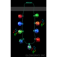 LED JINGLE BELL MULTI COLOR DISCO BALL NECKLACE WITH MULTI-COLOR LIGHTS (1 PIECE)