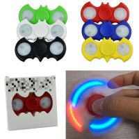 FLASHING LED BAT SHAPED FIDGET SPINNER WITH ON OFF BUTTONS  (1 PIECE)