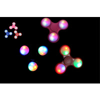 FLASHING LED TRI-COLOR FIDGET SPINNER WITH ON OFF BUTTONS  (1 PIECE)