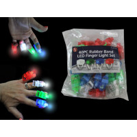 ULTRA BRIGHT LED FINGER LIGHTS WITH ELASTIC BAND ASSORTED COLORS BULK PACKED  (1 PACK OF 40)