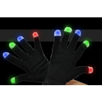 LED BLACK GLOVE - MULTI COLOR (1 PAIR)