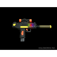 LED UZI STYLE PLAY GUN WITH LIGHTS AND SOUND (1 PIECE)