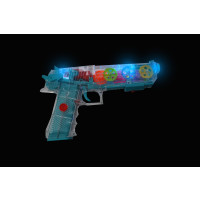 LED FLASHING GUN WITH MOVING GEARS AND LIGHTS (1 PIECE)