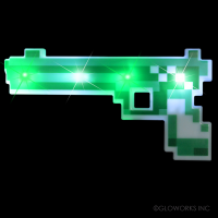 FLASHING PIXEL GREEN/WHITE  PISTOL (1 PIECE)