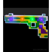 FLASHING PIXEL MARDI GRAS PISTOL (1 PIECE)
