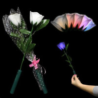 LED ROSE - WHITE W/ RED LEDs (1 PIECE)