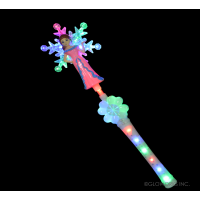 MULTI-COLOR LED FLASHING PRINCESS SNOWFLAKE WAND WITH LED HANDLE (1 PIECE) 