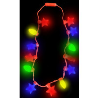 LARGE LED BULB NECKLACE WITH STARS (1 PIECE)