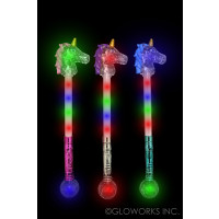 21" LED UNICORN WAND WITH BALL ON BOTTOM (1 PIECE)