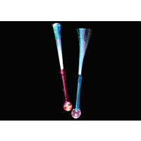 FIBER OPTIC WANDS WITH SMALL GLOBE - ASST. COLORS (1 PIECE)