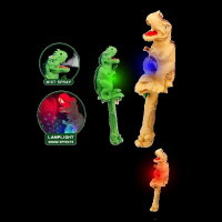 ASSORTED STYLE LED DINOSAUR WAND WITH SPRAY FEATURE (1 PIECE)