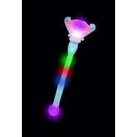 LED GLITTER WAND WITH PRISMATIC BALL (1 PIECE)