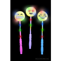 LED ASSORTED COLOR 15" EMOJI WAND (1 PIECE)