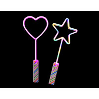 ASSORTED STYLE HEART AND STAR NEON WAND (1 PIECE)