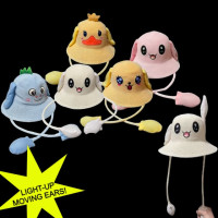 ASSORTED STYLE BUCKE ANIMAL HAT WITH MOVING EARS (1 PIECE)