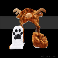 LONG DOUBLE SIDED ANIMAL HAT - REINDEER (1 PIECE)