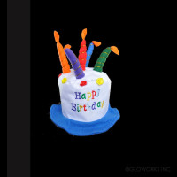 BIRTHDAY CAKE HAT WITH CANDLES (1 PIECE)