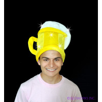 LED FLASHING BEER MUG HAT