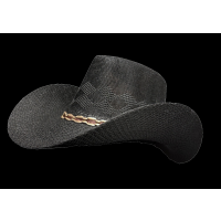 WOVEN COWBOY HAT- BLACK NON-FLASHING (1 PIECE)