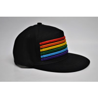 BLACK CAP WITH RAINBOW FLAG EMBROIDERED (1 PIECE)