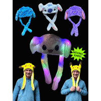 ASSORTED STYLE PLUSH ANIMAL HAT WITH MOVING EARS (1 PIECE)