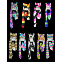 ULTRA FUZZY ASSORTED COLOR ANIMAL HAT WITH PAWS (1 PIECE)
