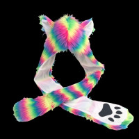 ULTRA FUZZY TIEDYE PRINT PLUSH HAT 