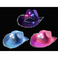 COWGIRL KIDS' LED HAT - ASST. COLORS (1 PIECE)