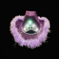 KIDS LED COWGIRL HAT -PURPLE (1 PIECE)