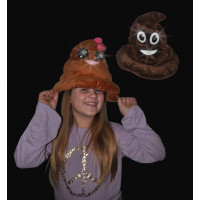 LED FLASHING PLUSH EMOJI POOP HAT (1 PIECE)