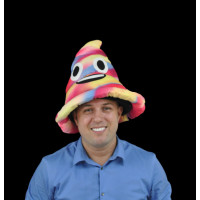 NON-FLASHING RAINBOW STYLE POOP EMOJI HAT (1 PIECE) 