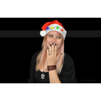 LED FLASHING BULB SANTA HAT (1 PIECE)