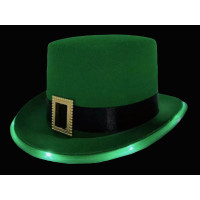LED FLASHING ST PATRICK'S DAY TOP HAT WITH BUCKLE (1 PIECE)