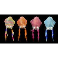 LED ASSORTED COLOR IRIDESCENT SQUID HAT  (1 PIECE) 