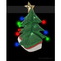 LED FLASHING CHRISTMAS TREE HAT (1 PIECE)