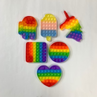 ASSORTED SILICONE RAINBOW POPPER