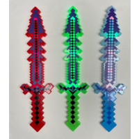 24" FLASHING ASSORTED COLOR PIXEL SWORD (1 PIECE)