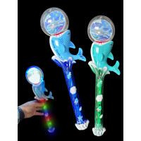 SPINNING LED SHARK WAND WITH LIGHT UP HANDLE ( 1 PIECE) 