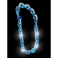 LED TURQUOISE/SILVER LINK CHAIN NECKLACE (1 PIECE)