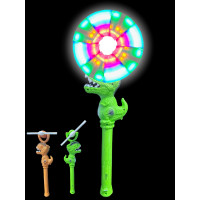 ASSORTED LED DINOSAUR WINDMILL WANDS (1 PIECE)