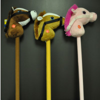 GALLOPING HORSE ON STICK WITH SOUND ASSORTED COLORS (1 PIECE)