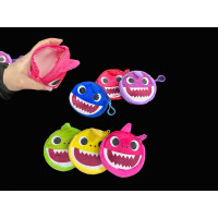 PLUSH ASSORTED COLOR SHARK COIN PURSE (1 PIECE)