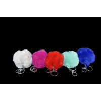 ASSORTED COLOR SUPER SOFT FLUFFY BALL KEY CHAIN (1 PIECE)