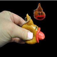 POOP SQUEEZE KEY CHAIN WITH POP OUT TONGUE (1 PIECE) 